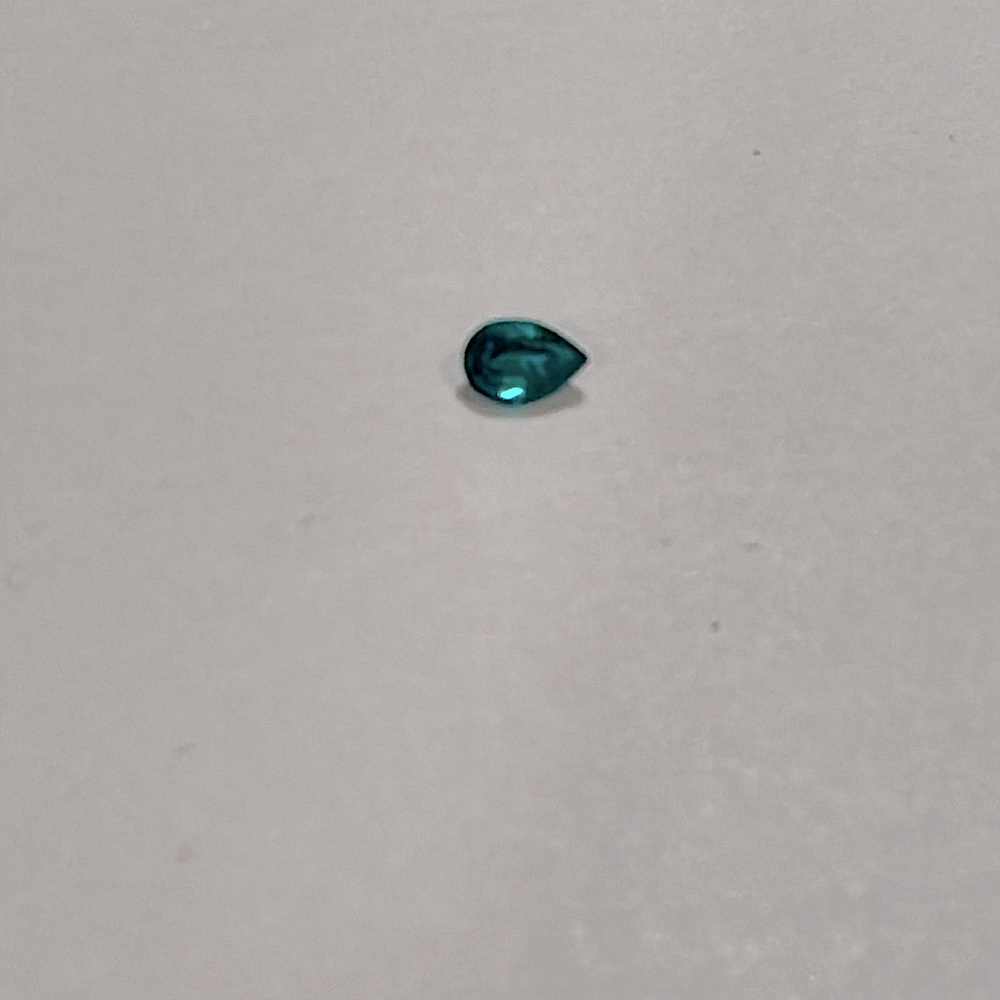 Blue Green LAB CREATED 1/2 carat Pear Shaped SYNTHETIC (loose) Emerald. - Picture 3 of 6